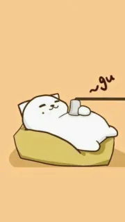 🤍 gu cat, cute, animal, kawaii, cartoon, sleepy telegram sticker
