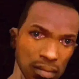 😢 CJ Grand Theft Auto: San Andreas CJ, Grand Theft Auto, San Andreas, videogame, personage telegram sticker