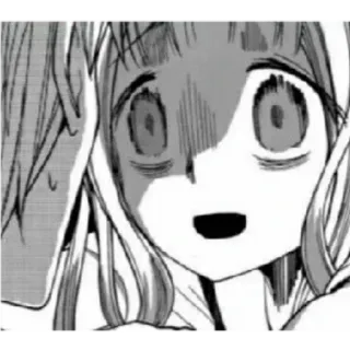 😱 anime, impactada, chica, manga, expresión, dibujos animados telegram sticker