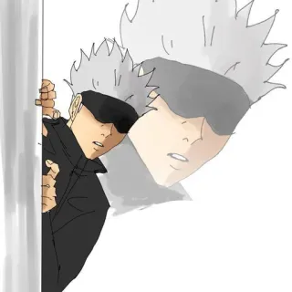 😐 Gojo Satoru Jujutsu Kaisen Anime, Gojo, Satoru, Jujutsu Kaisen, bandeau, cheveux blancs, personnage telegram sticker
