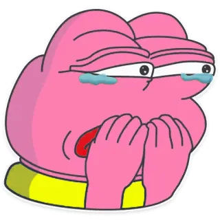 😭 chorando, triste, meme, cultura da internet, emoções, engraçado, pepe, desenho animado telegram sticker