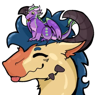 👼 龙, 可爱, 幻想, 动物, 卡通, 贴纸, 神话, 怪物 whatsapp sticker