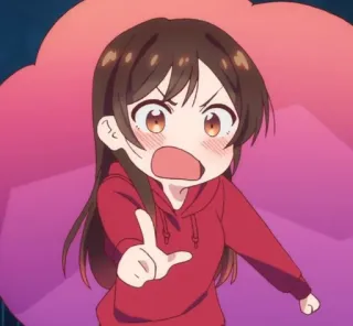 🌷 Anime, Manga, Kreskówka, Postać, Zły, Wskazujący telegram sticker