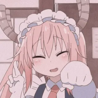 🐉 Tohru Miss Kobayashi's Dragon Maid anime, dragon, maid, cute, kawaii, funny telegram sticker