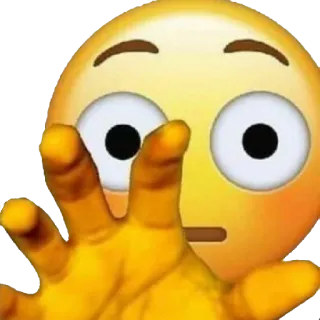 😳 Эмодзи, Испуганный, Шокированный, Тянущийся, Желтый, Лицо whatsapp sticker