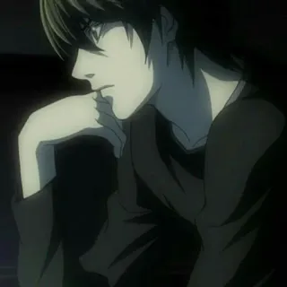 ⚖ Light Yagami Death Note Anime, Manga, Sérieux, Réflexion, Lumière, Yagami telegram sticker