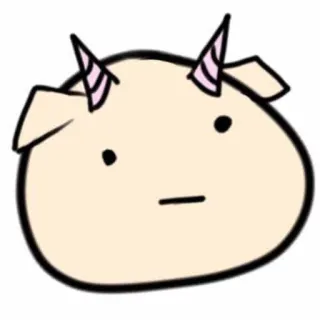 😐 animal, cabra, dibujos animados, lindo, simple, dibujo telegram sticker
