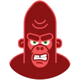 😡 gorila, zangado, vermelho, rosto, animal, macaco telegram sticker