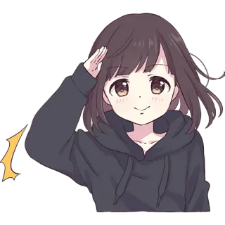 🫡 anime girl, salute, cartoon, kawaii, cute, girl, manga whatsapp sticker