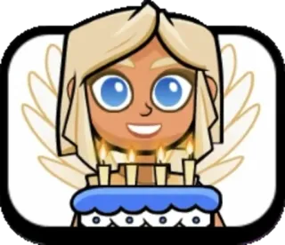 🥳 ангел, торт ко дню рождения, мультфильм, вечеринка, праздник, милый telegram sticker