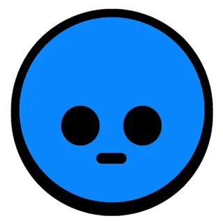 😕 biru, wajah, emoji, sederhana, ikon whatsapp sticker