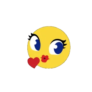 🥰 Emoji, Beso, Corazón, Amor, Amarillo, Dibujo animado whatsapp sticker