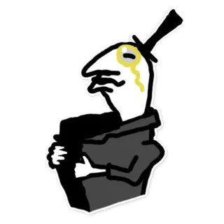 🧐 монокль, цилиндр, мультфильм, рисунок, персонаж whatsapp sticker