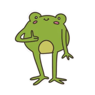 👍 лягушка, мультик, животное, зеленый, стикер telegram sticker