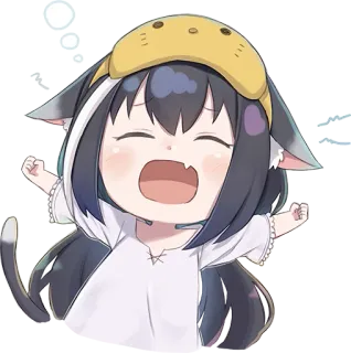 🥱 anime, cute, cat, kawaii, sleepy telegram sticker