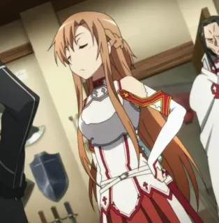 😠 Asuna Sword Art Online Anime, Miecz, Zbroja, Kobieta, Postać, Sword Art Online, Asuna telegram sticker