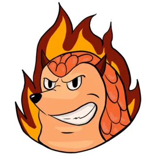 😈 armadillo, dibujos animados, fuego, enojado, animal whatsapp sticker