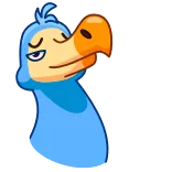 ❤️ dodo, vogel, dier, cartoon, blauw, schattig telegram sticker