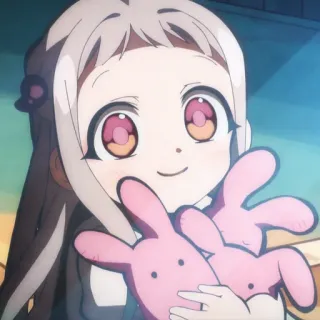 🐠 Anime, Menina, Bonita, Kawaii, Desenho animado, Personagem, Coelhos rosa telegram sticker