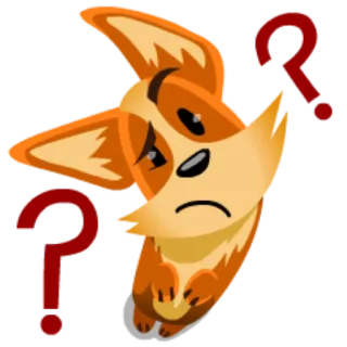 ❓ pregunta, confundido, naranja, perro, animal telegram sticker