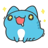 🤩 gato, fofo, feliz, desenho animado, animal, adesivo telegram sticker