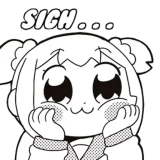 🥱 SIGH... вздох, аниме, мультфильм, милый telegram sticker