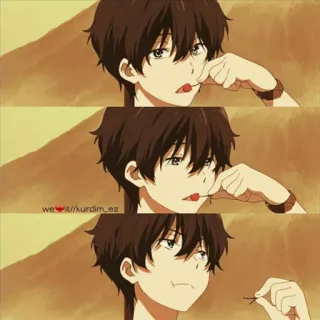 😋 we❤️u/kurdim_ez Anime, Garçon, Sucette, Weheart, kurdim_ez whatsapp sticker