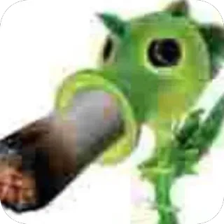 🫥 Peashooter Plants vs. Zombies peashooter, plants vs zombies, smoking, cigar, meme, video game telegram sticker