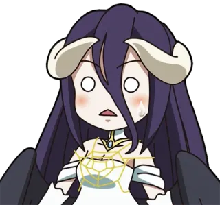 😨 Albedo Overlord anime, chibi, albedo, overlord, cute, demon, kawaii telegram sticker