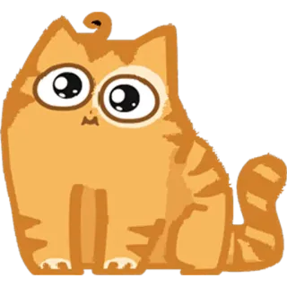 🙂 cat, animal, cartoon, sticker, cute, orange tabby telegram sticker