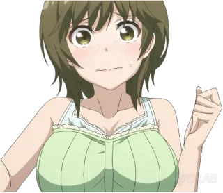 😳 Anime, Garota, Ruborizar, Nervoso/Nervosa, Desenho animado, Personagem whatsapp sticker