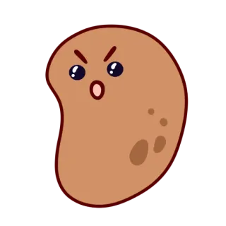 😤 batata, bravo, desenho animado, adesivo, kawaii, fofo, irritado telegram sticker