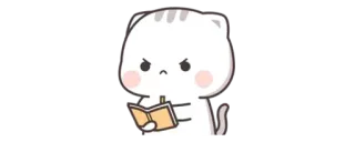 😠 Katze, Lernen, Cartoon, Sticker telegram sticker