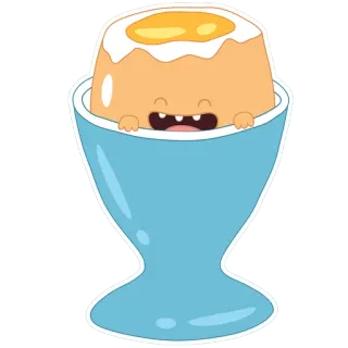 😆 ovo, porta-ovo, desenho animado, fofo, comida telegram sticker