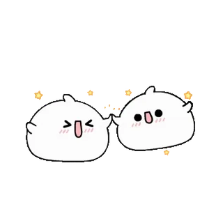 ✋ carino, cartone animato, kawaii, blob, felice telegram sticker