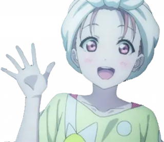 🤗 Anime, Chica, Saludando, Dibujos animados telegram sticker