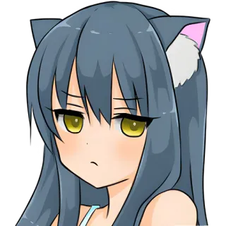 😔 Anime, Kocia dziewczyna, Manga, Neko, Kreskówka telegram sticker
