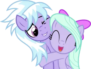 🤗 Pony, Cartoon, Freundschaft, süß, Umarmung, Animation, lächelnd, Figuren telegram sticker