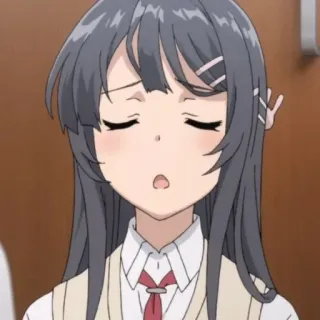 🐇 Mai Sakurajima Rascal Does Not Dream of Bunny Girl Senpai Anime, Fille, Uniforme scolaire, Brune, Sakurajima Mai, Bunny Girl Senpai telegram sticker