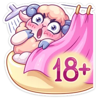 🚿 18+ овца, мультфильм, животное, 18+, для взрослых whatsapp sticker