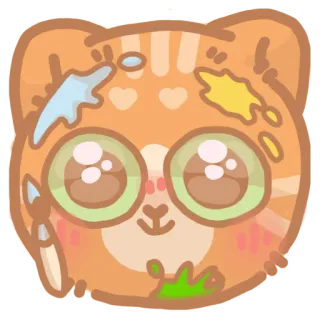 👩‍🎨 кот, животное, искусство, картина, милый, котенок, рисунок, иллюстрация whatsapp sticker