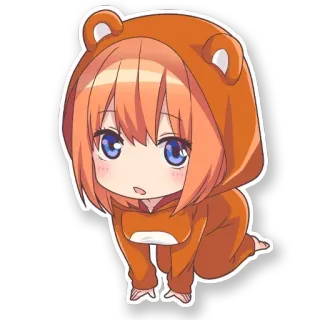 😶 anime, chibi, cute, bear, onesie telegram sticker