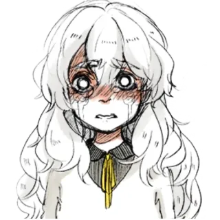 😭 anime, drawing, cartoon, sad, crying, distressed telegram sticker