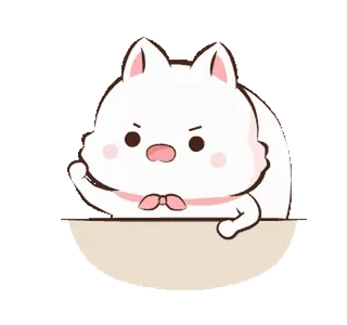 😠 gatto, cartone animato, carino, dito medio, animale, adesivo telegram sticker