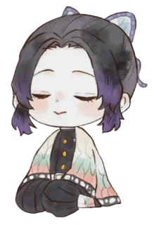 ☺️ Shinobu Kocho Demon Slayer Anime, Manga, Demon Slayer, Shinobu Kocho, Chibi, Mignon telegram sticker