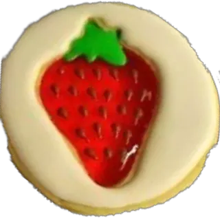 🫥 strawberry, cookie, dessert, food, fruit, treat telegram sticker