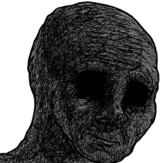 ⬛️ triste, rosto, escuro, wojak, deprimido, vazio telegram sticker