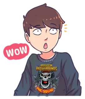 🤩 PUBG MOBILE WOW PUBG, mobile game, shooter, video game, wow, surprise telegram sticker