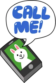 📞 CALL ME! panggilan, telepon, kelinci, stiker, imut telegram sticker
