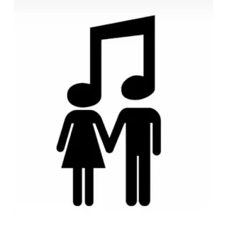 🍓 music, couple, singing, notes, love, melody, silhouette telegram sticker